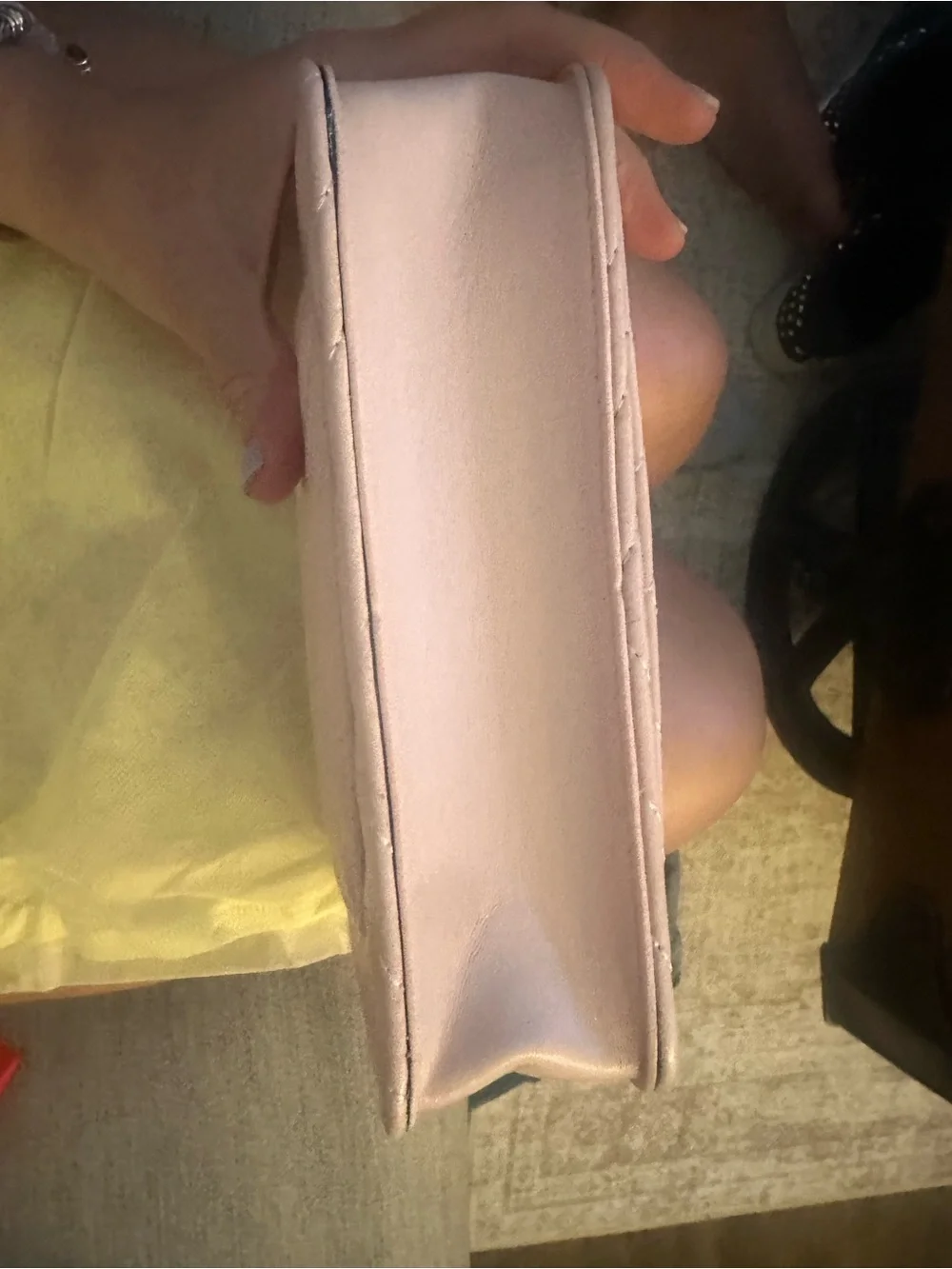 Source Unknown Blush Pink Quilted Leather Chain Crossbody with Gold Hardware